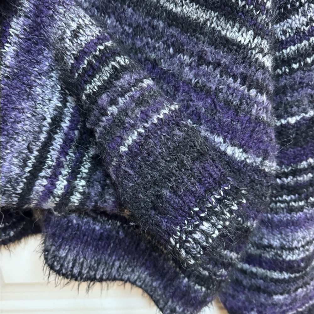 Babaton Donaldson Purple Açai Alpaca Wool Blend Oversized Fluffy Cardigan Size S - Picture 4 of 6
